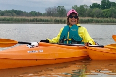 River Canard Canoe Co. Kayak practice - Nancy taking a rest