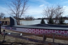 WonderBroad Dragon boat at it's new home at the Outpost River Canard-April-2022
