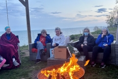 campfire at the lake