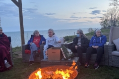 campfire at the lake