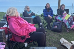 campfire at the lake